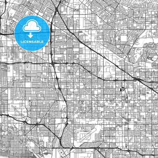 Cerritos, California - Area Map - Light