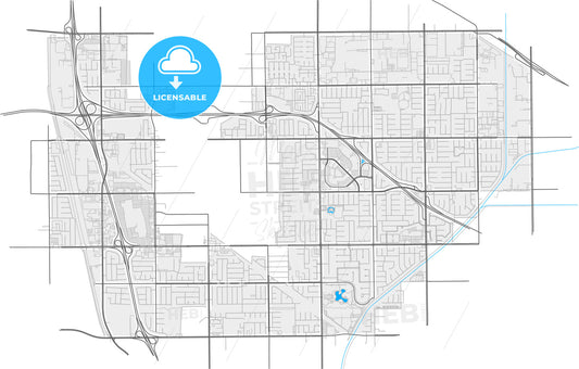 Cerritos, California, United States, high quality vector map