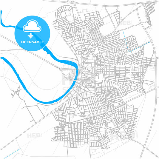 Ceyhan, Adana, Turkey, city map with high quality roads.