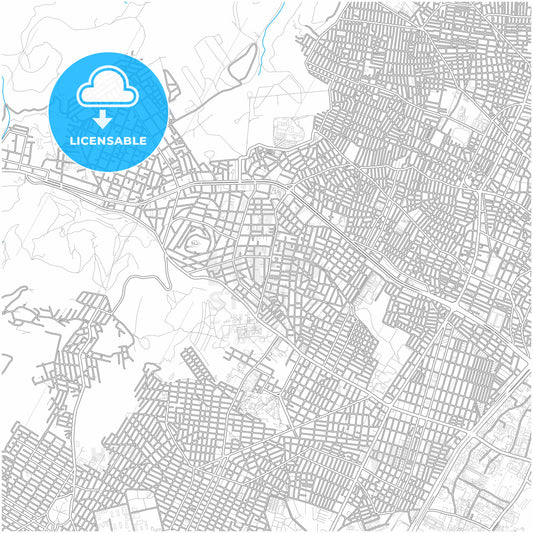 Chaidari, Attica, Greece, city map with high quality roads.