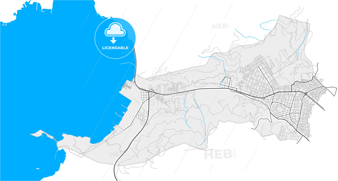 Chaidari, Attica, Greece, high quality vector map
