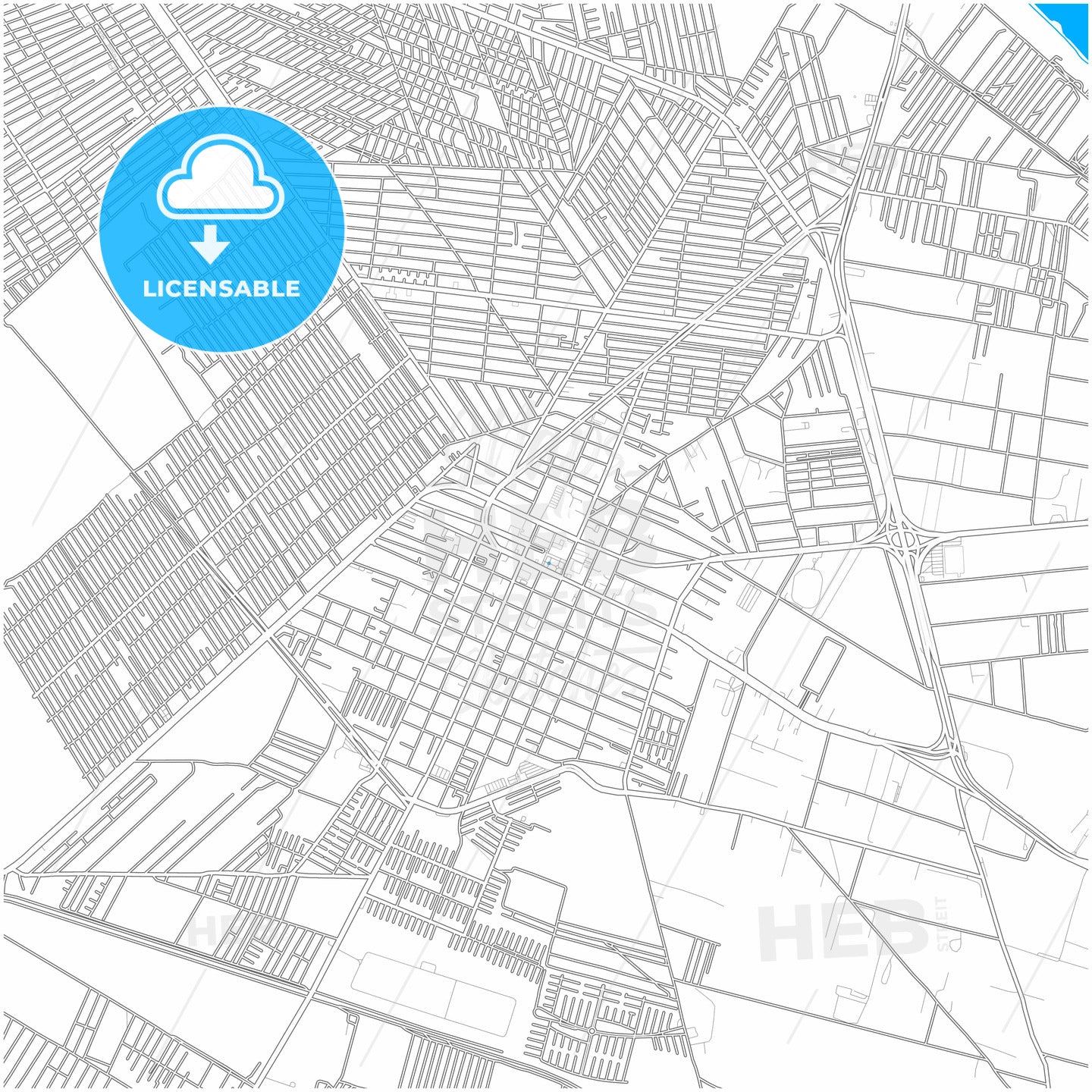 Chalco de Díaz Covarrubias, México, Mexico, city map with high quality roads.