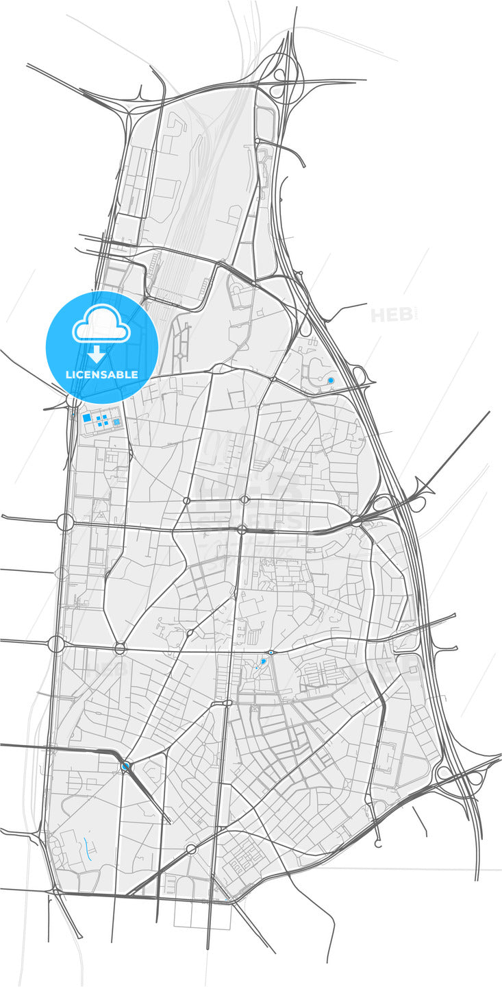 Chamartín, Madrid, Spain, high quality vector map