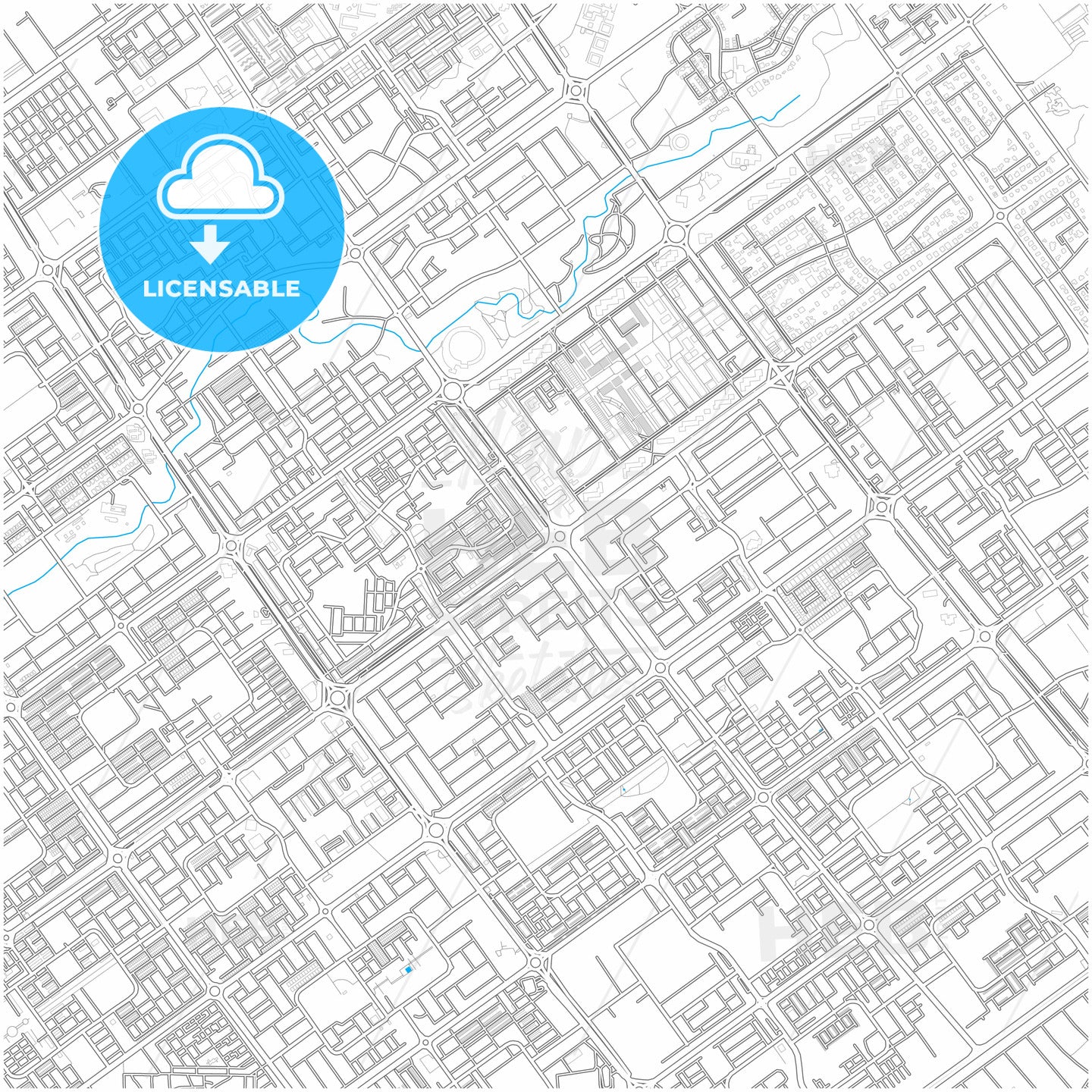 Chandigarh, Chandigarh, India, city map with high quality roads.