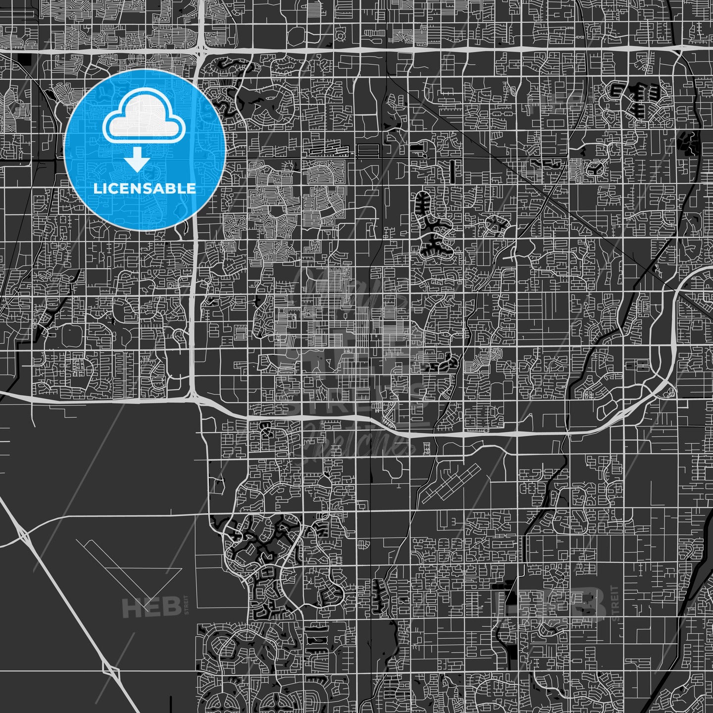 Chandler, Arizona - Area Map - Dark
