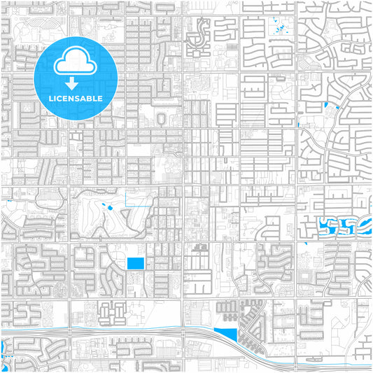 Chandler, Arizona, United States, city map with high quality roads.