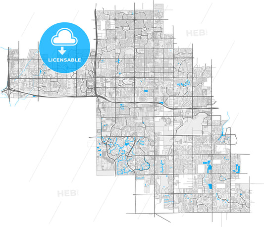 Chandler, Arizona, United States, high quality vector map
