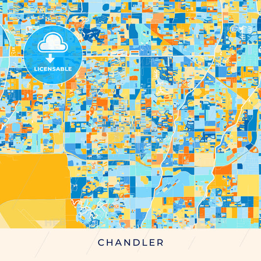 Chandler colorful map poster template