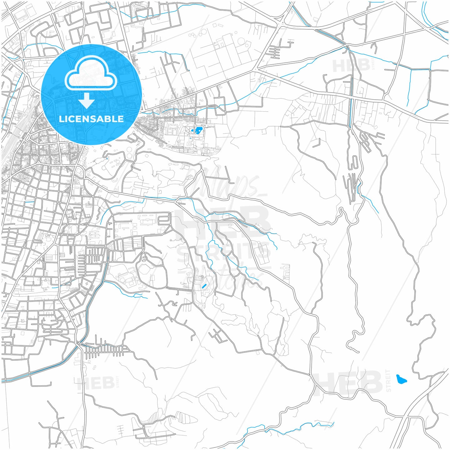 Changhua, Changhua, Taiwan, city map with high quality roads.