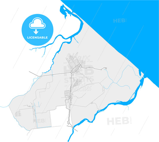 Changuinola, Bocas del Toro, Panama, high quality vector map