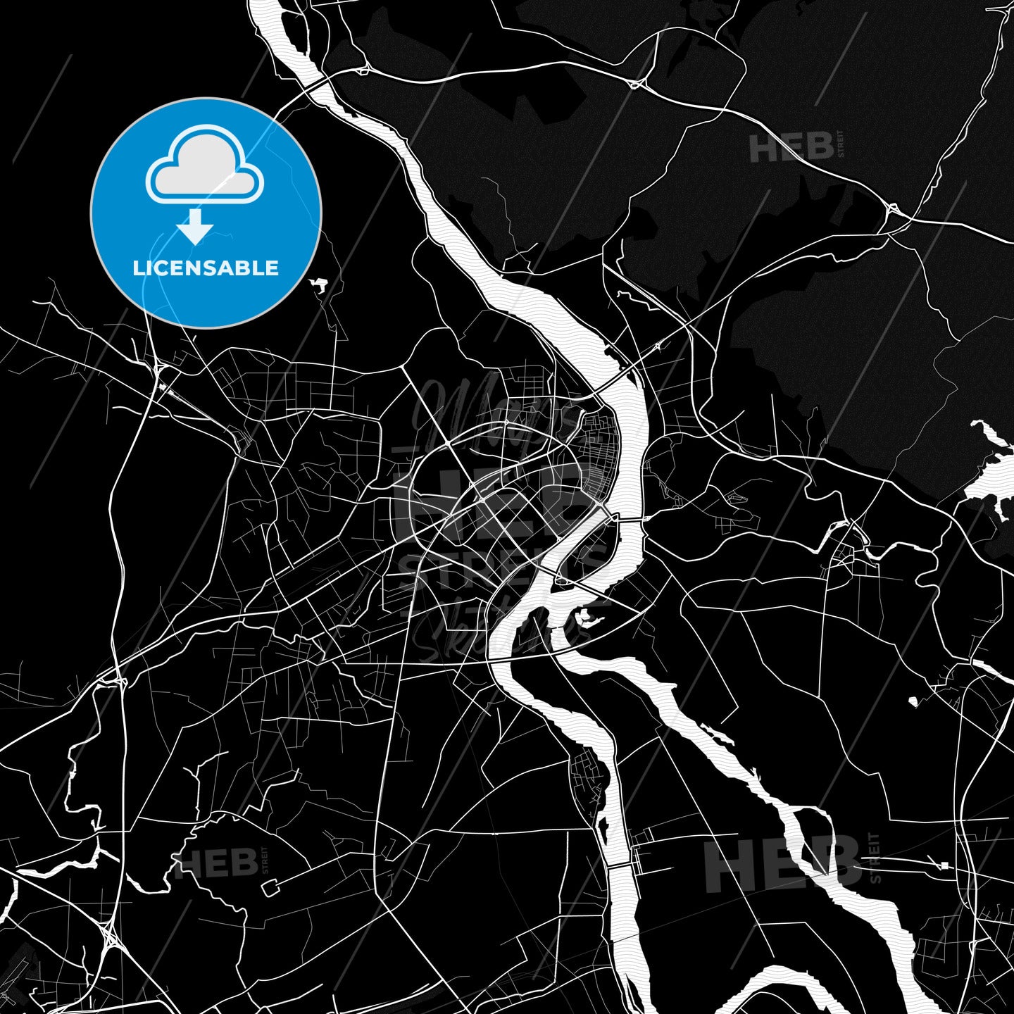 Chaozhou, China Pdf Vector Map Black And White – HEBSTREITS