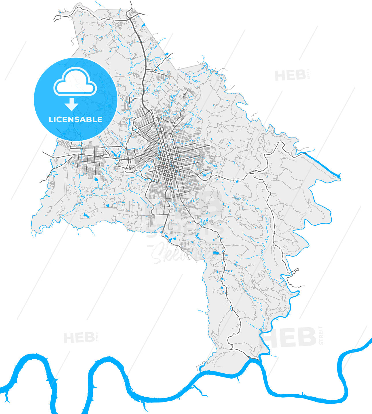 Chapeco, Brazil, high quality vector map