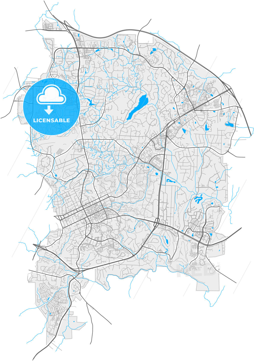 Chapel Hill, North Carolina, United States, high quality vector map