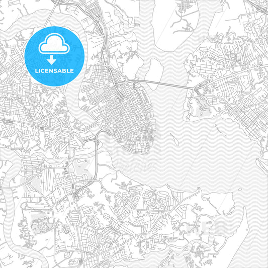 Charleston, South Carolina, USA, bright outlined vector map