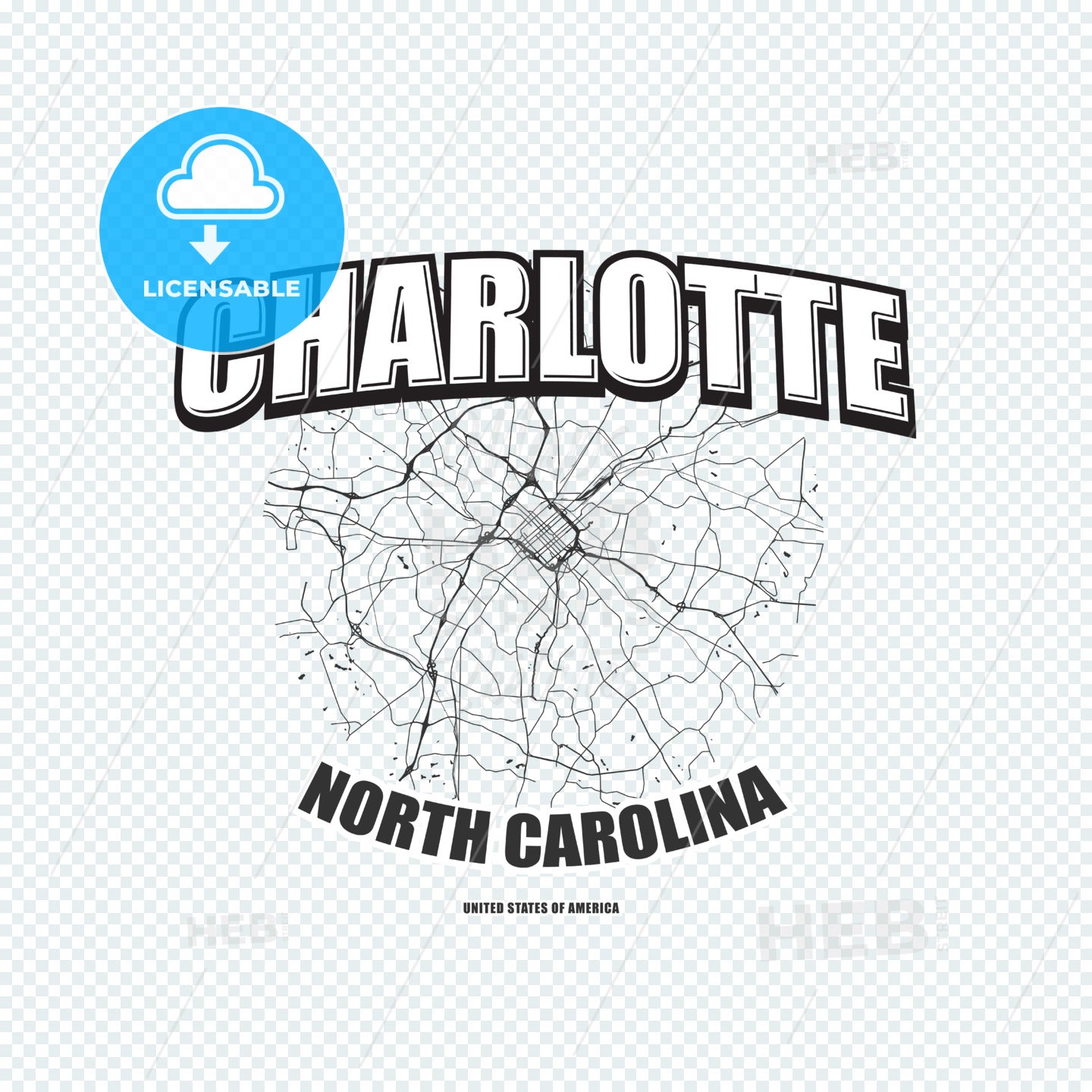 Charlotte, North Carolina, logo artwork – instant download