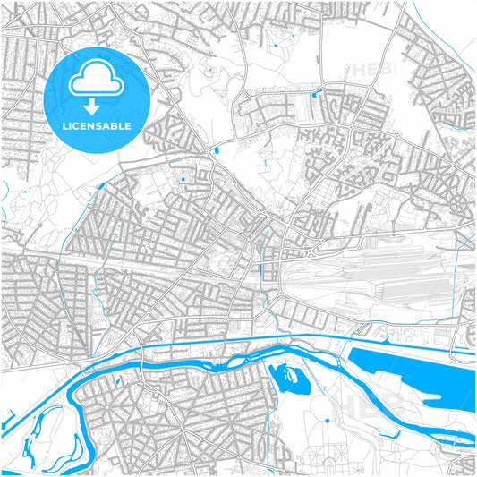 Chelles, Seine-et-Marne, France, city map with high quality roads.