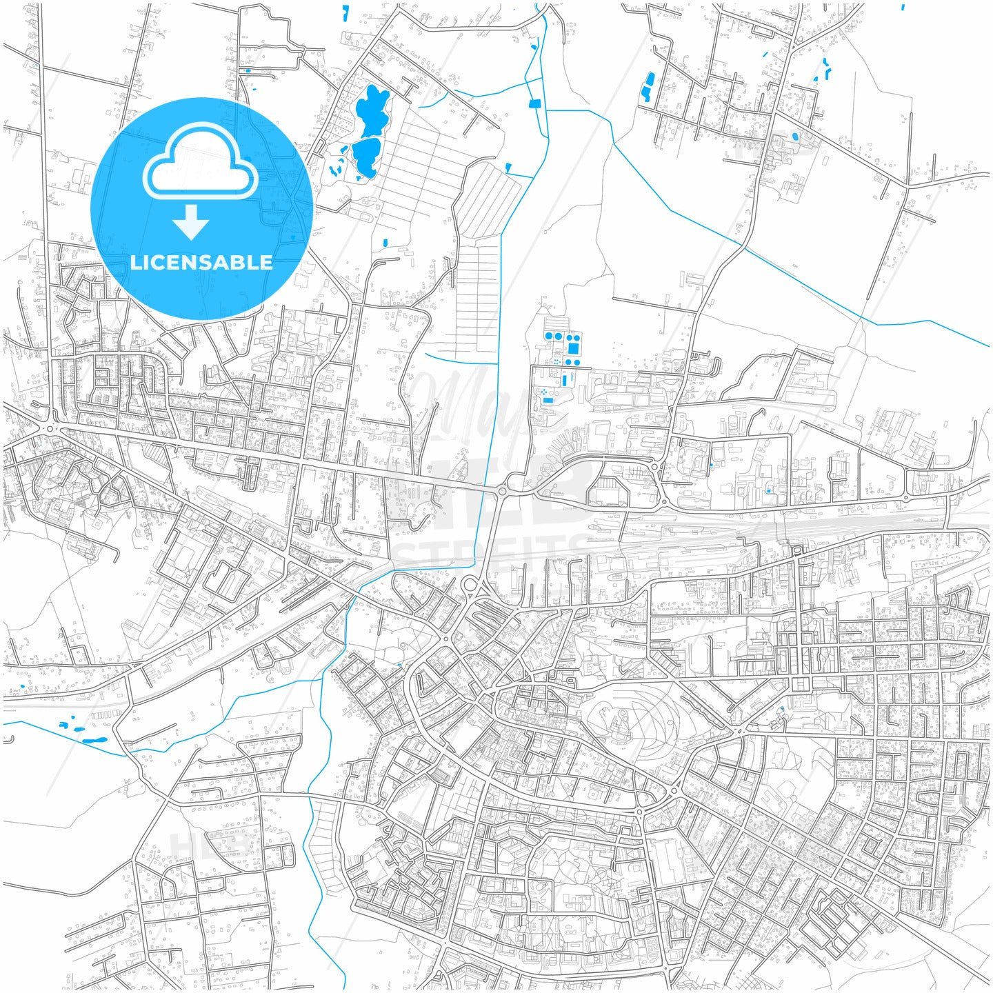 Chełm, Lublin, Poland, city map with high quality roads.