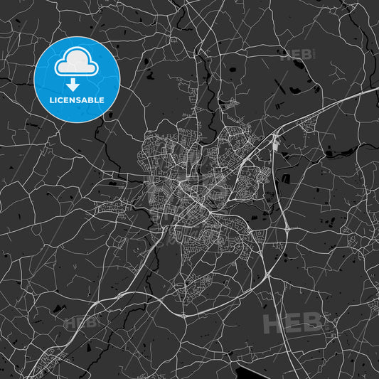 Chelmsford, England, UK - Area Map - Dark