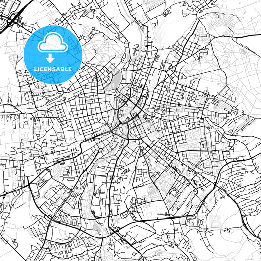 Chemnitz, Germany, Vector Map - Light