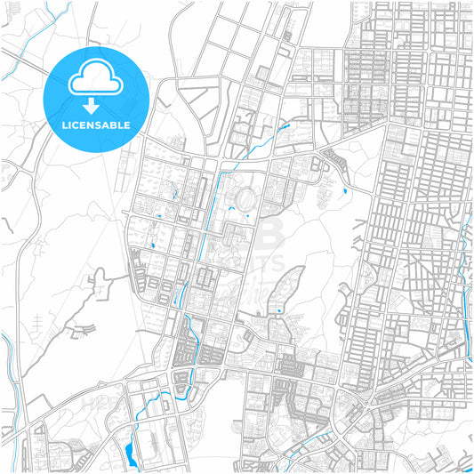 Cheonan, South Chungcheong, South Korea, city map with high quality roads.