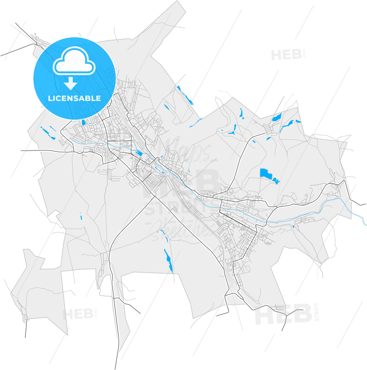 Cheremkhovo, Irkutsk Oblast, Russia, high quality vector map