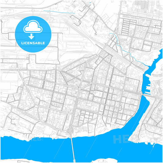 Cherepovets, Vologda Oblast, Russia, city map with high quality roads.