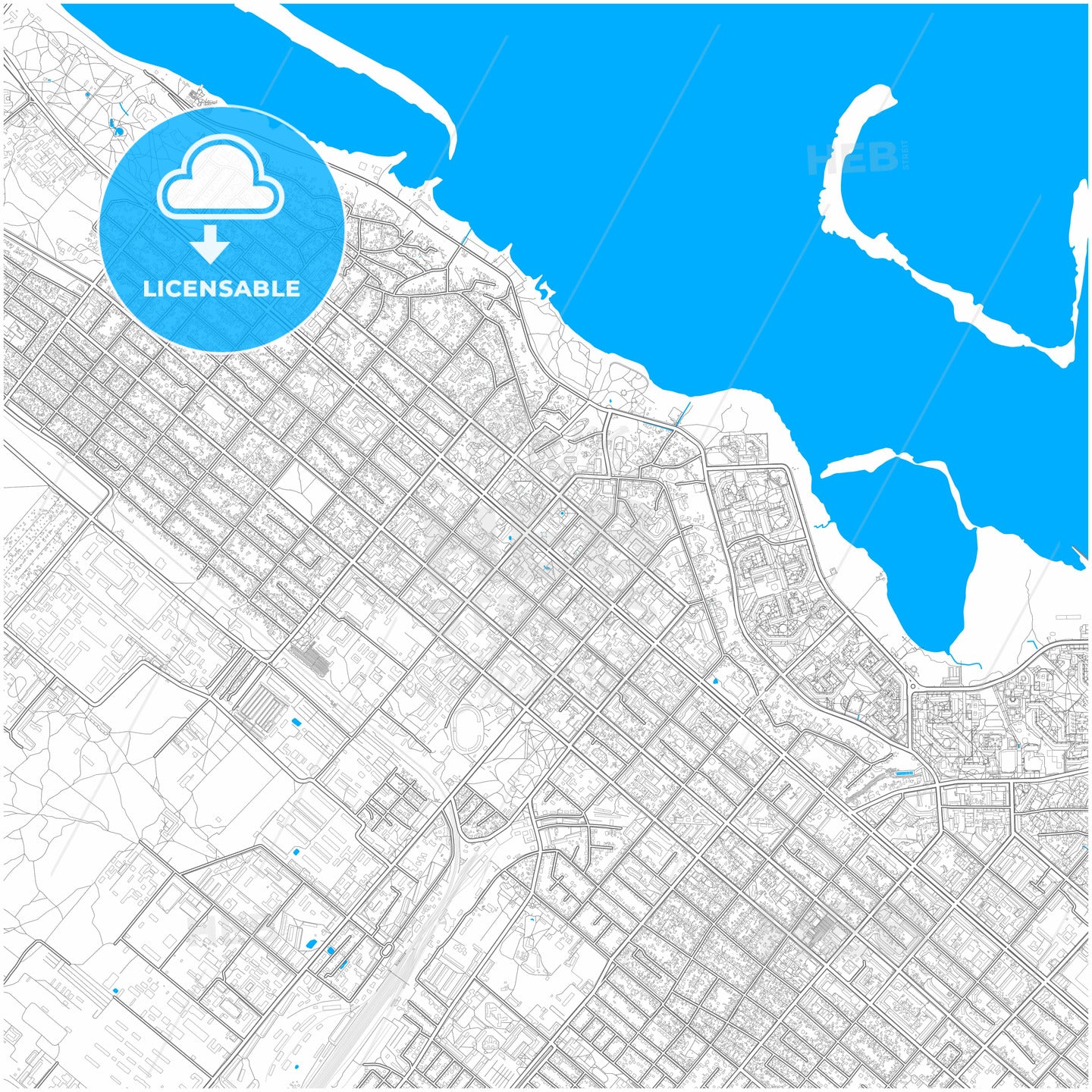 Cherkasy, Cherkasy Oblast, Ukraine, city map with high quality roads.