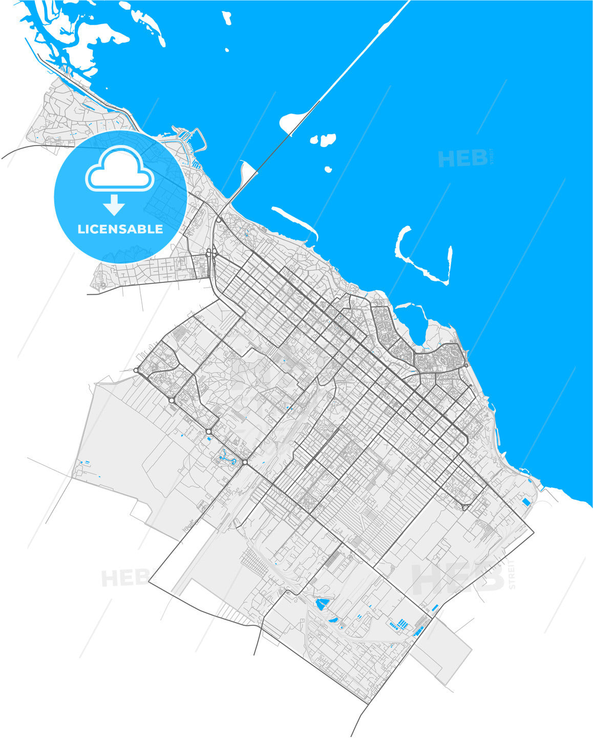 Cherkasy, Cherkasy Oblast, Ukraine, high quality vector map