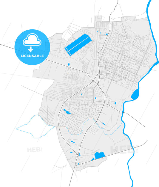 Chervonohrad, Lviv Oblast, Ukraine, high quality vector map