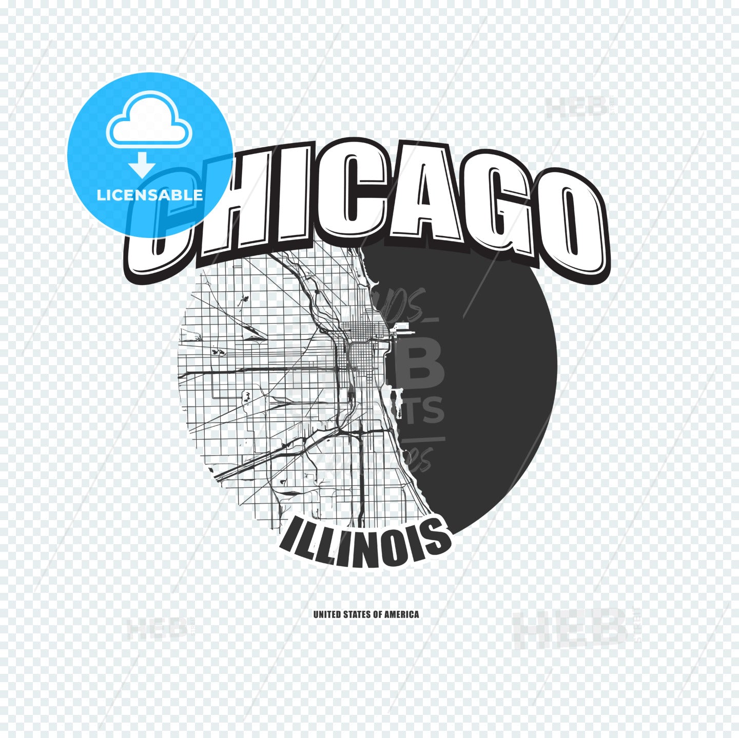 Chicago, Illinois, logo artwork – instant download