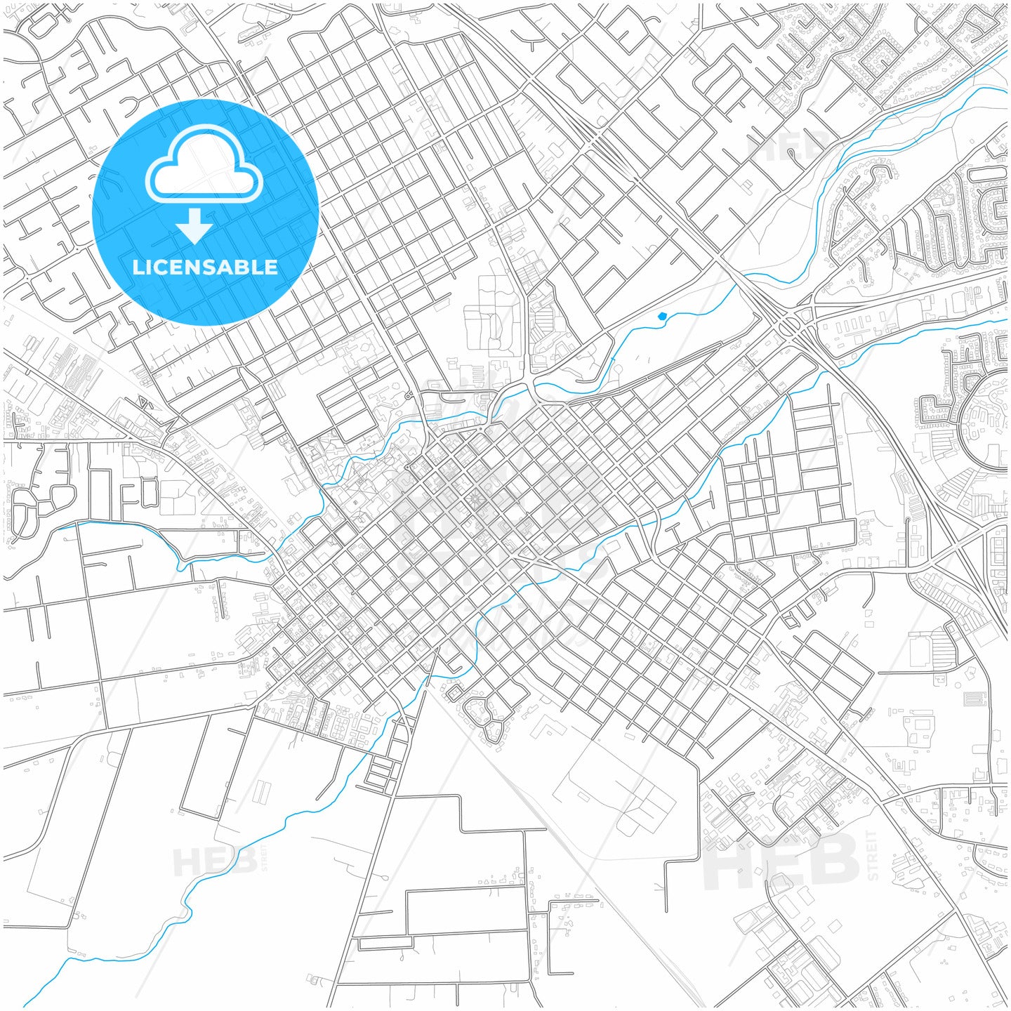 Chico, California, United States, city map with high quality roads.