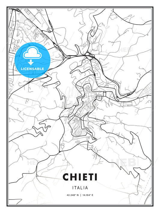 Chieti, Italy, Modern Print Template in Various Formats - HEBSTREITS Sketches