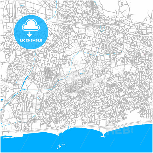 Chigasaki, Kanagawa, Japan, city map with high quality roads.