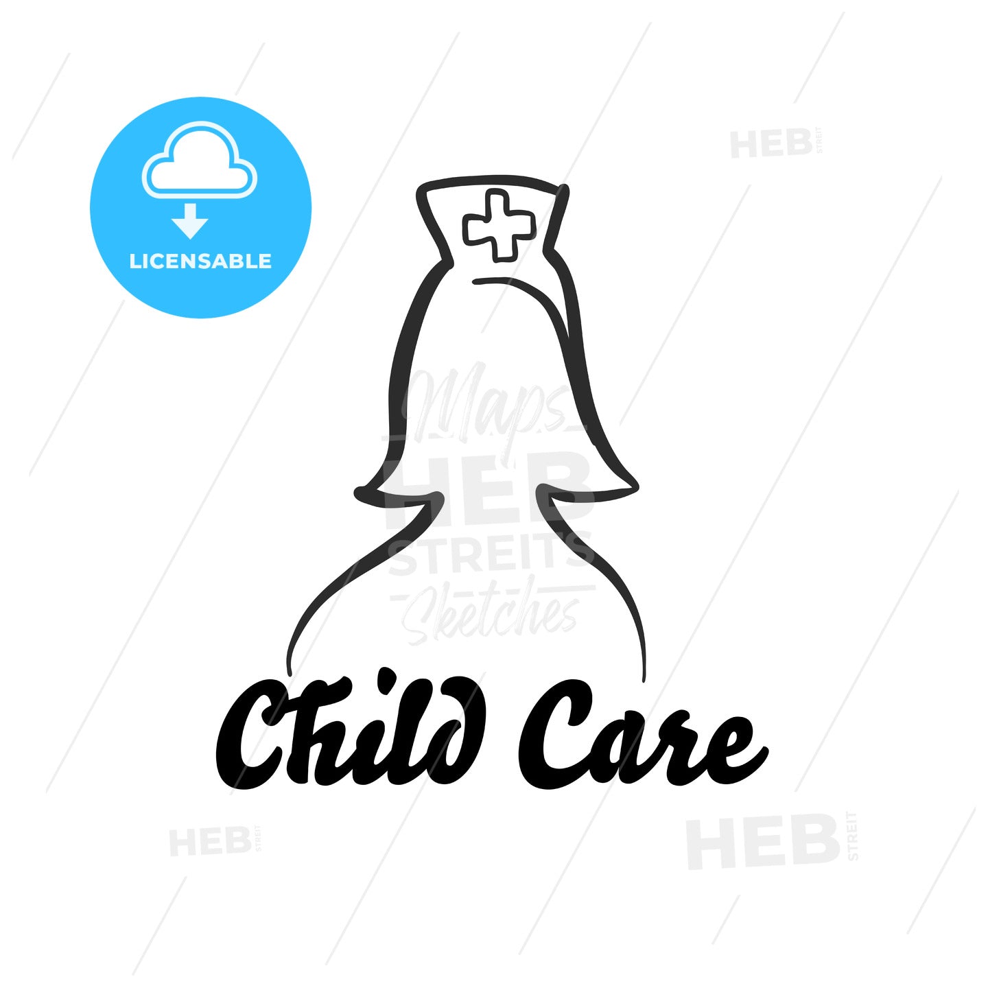 Child care icon with nurse – instant download