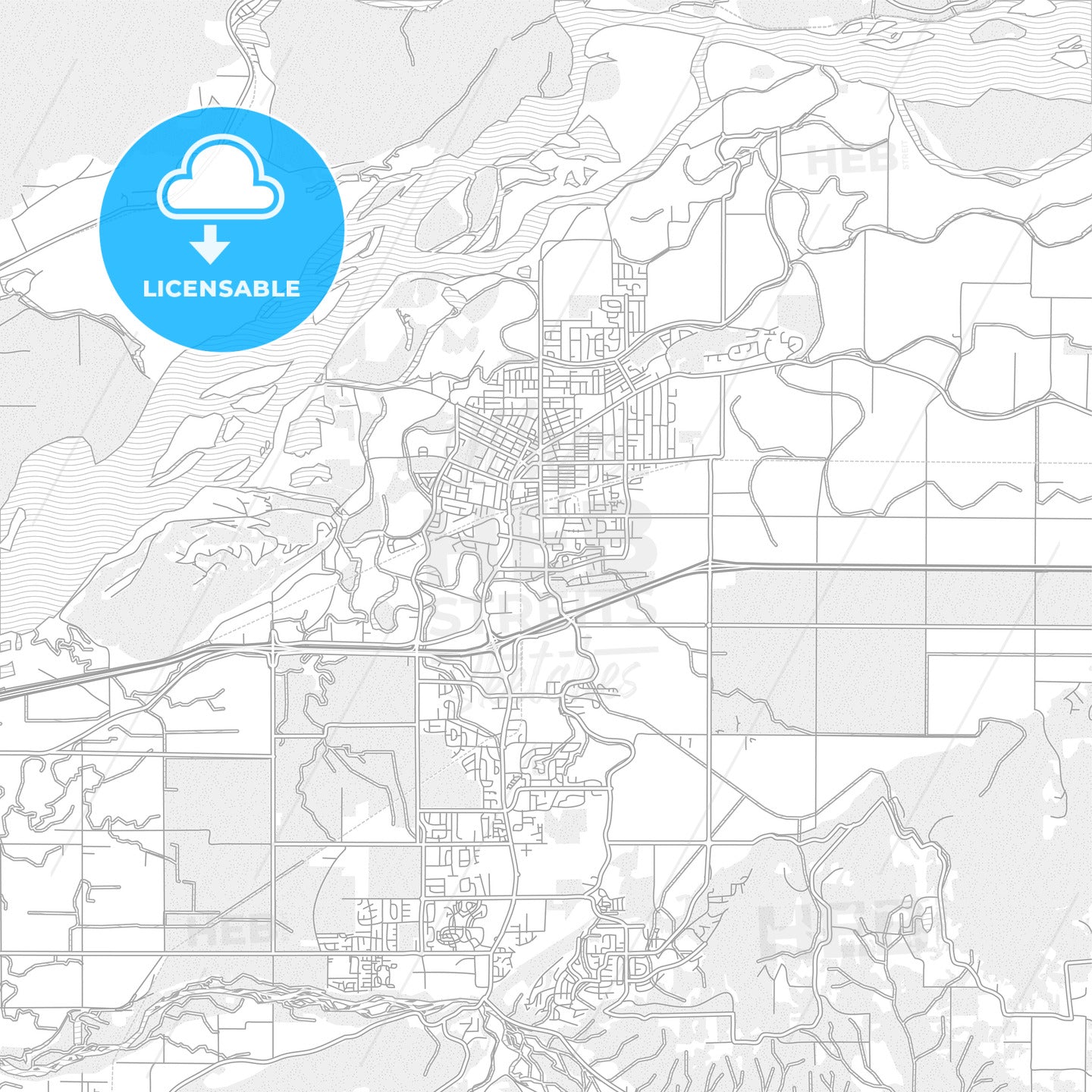 Chilliwack, British Columbia, Canada, bright outlined vector map
