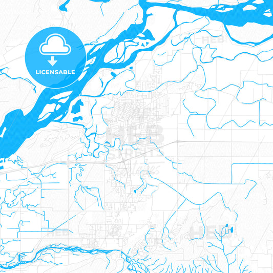 Chilliwack, Canada PDF vector map with water in focus