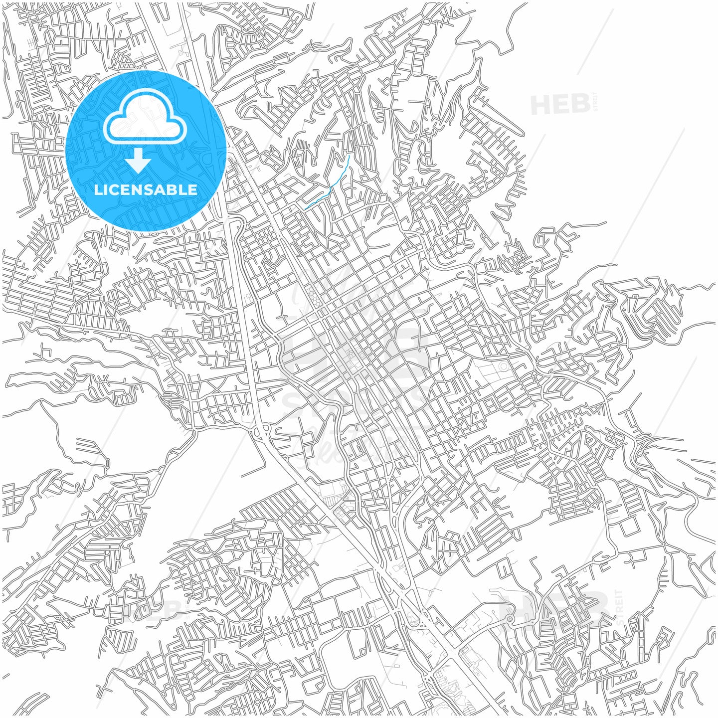 Chilpancingo, Guerrero, Mexico, city map with high quality roads.