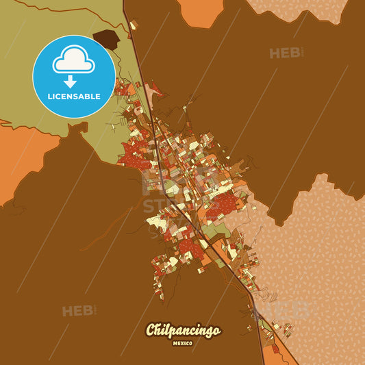 Chilpancingo Mexico Farmhouse Poster Art Print Template - HEBSTREITS Sketches