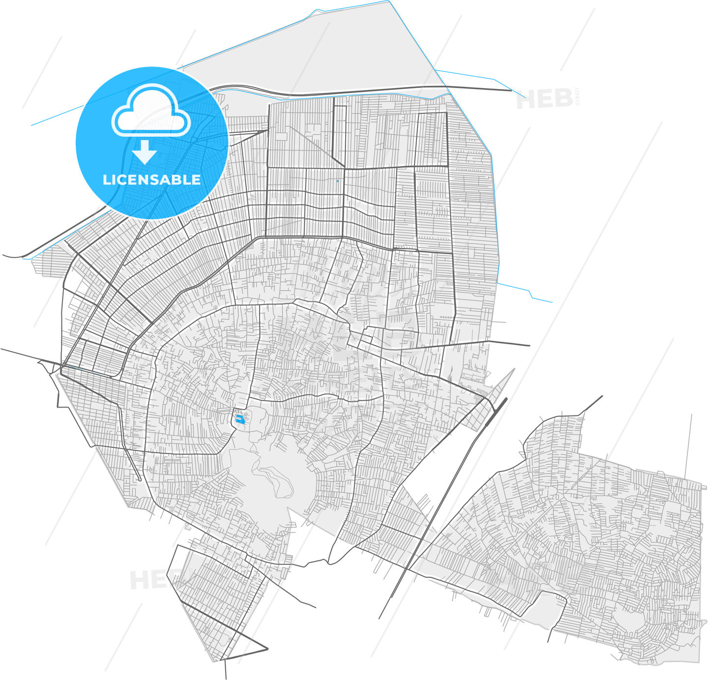 Chimalhuacán, México, Mexico, high quality vector map