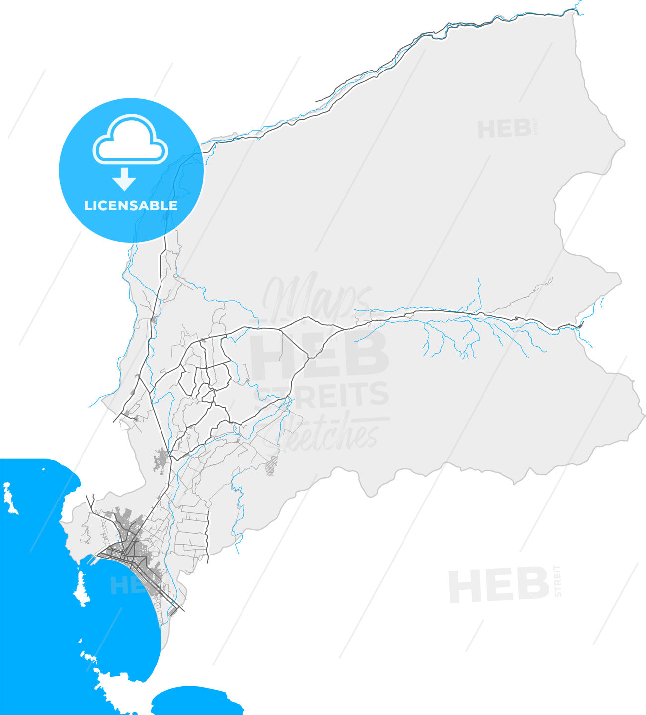 Chimbote, Peru, high quality vector map