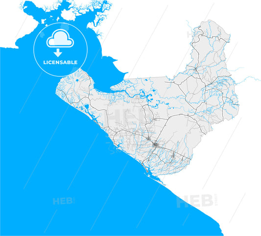 Chinandega, Chinandega, Nicaragua, high quality vector map