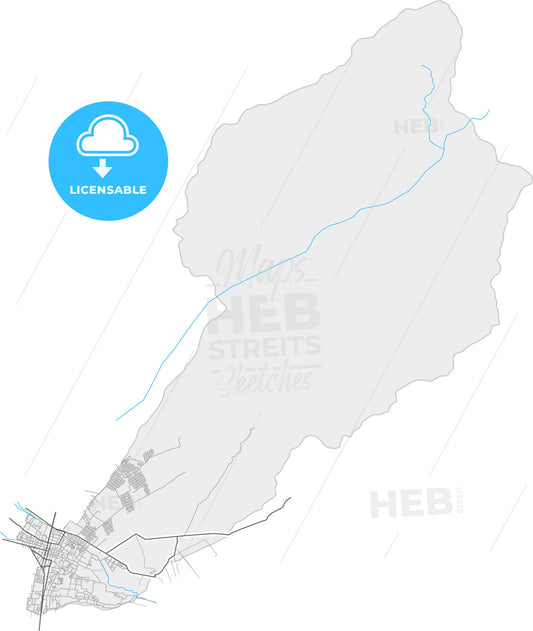 Chincha Alta, Peru, high quality vector map