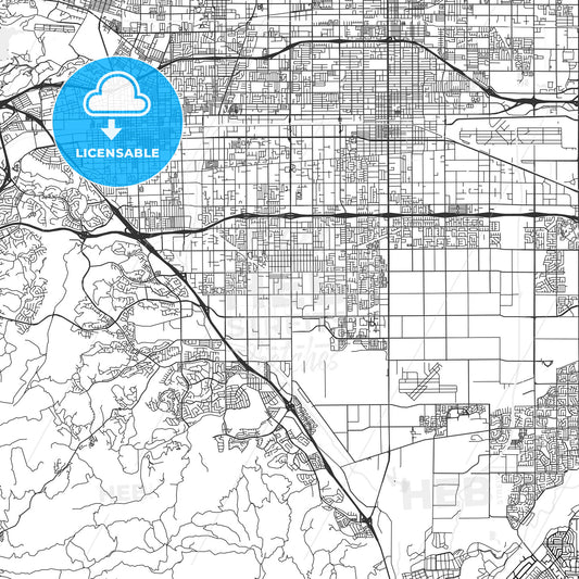 Chino, California - Area Map - Light