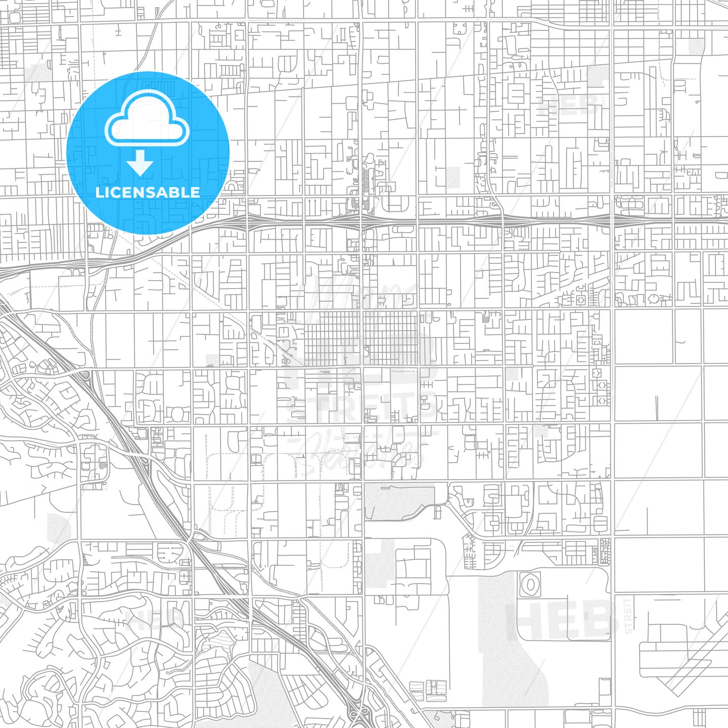 Chino, California, USA, bright outlined vector map