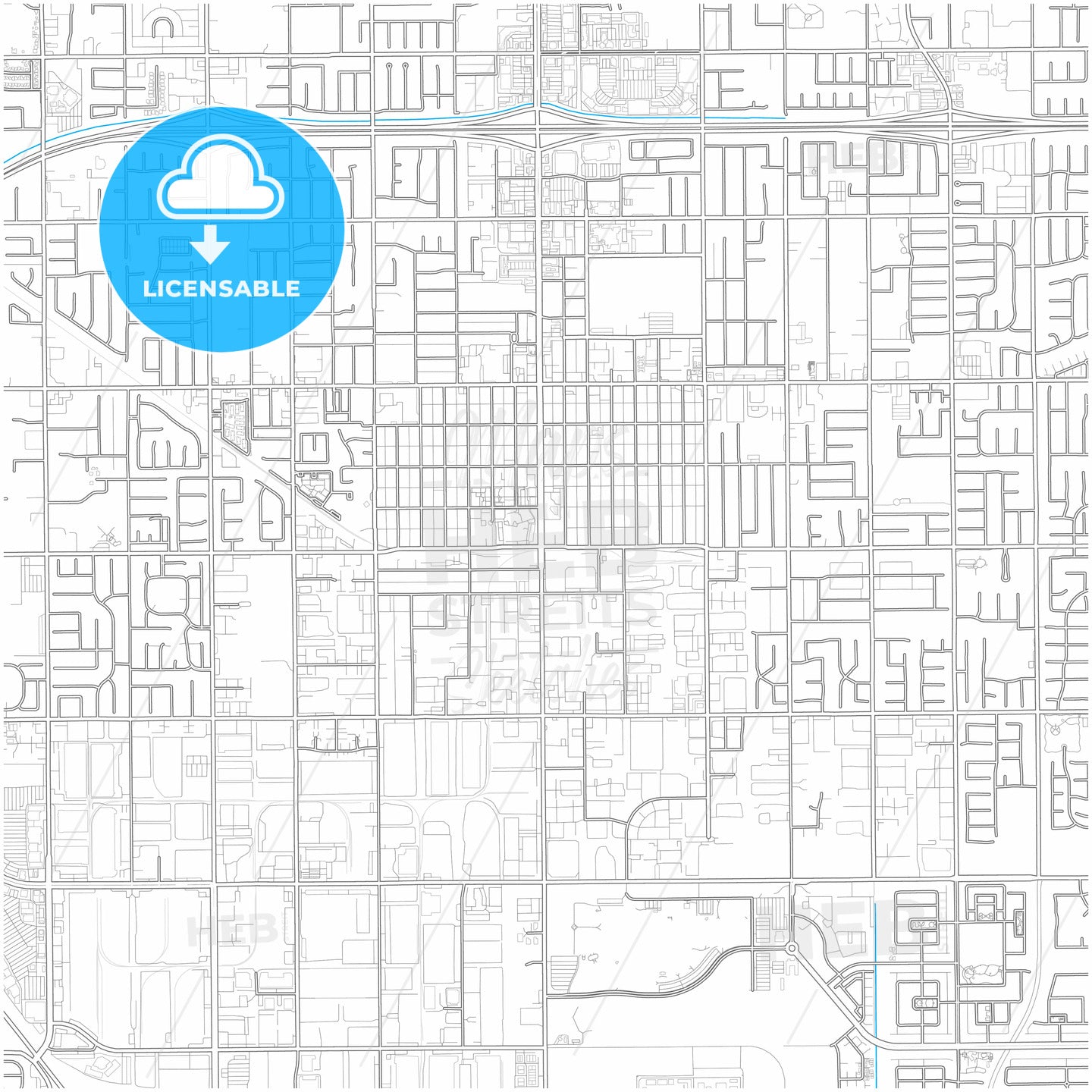 Chino, California, United States, city map with high quality roads.