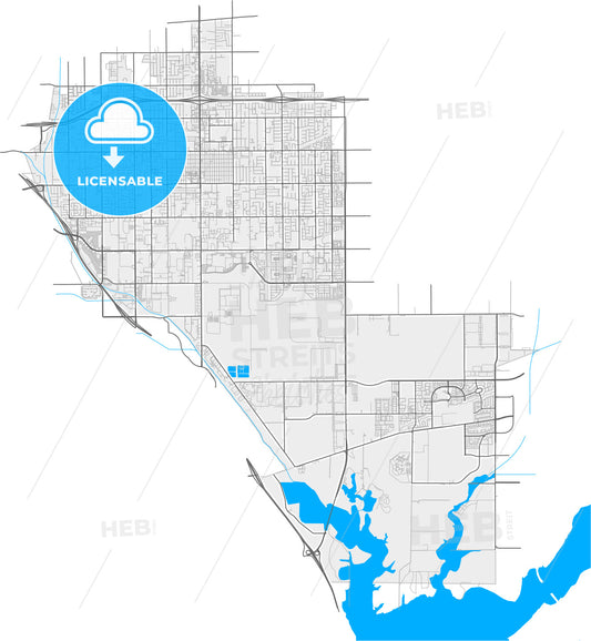 Chino, California, United States, high quality vector map