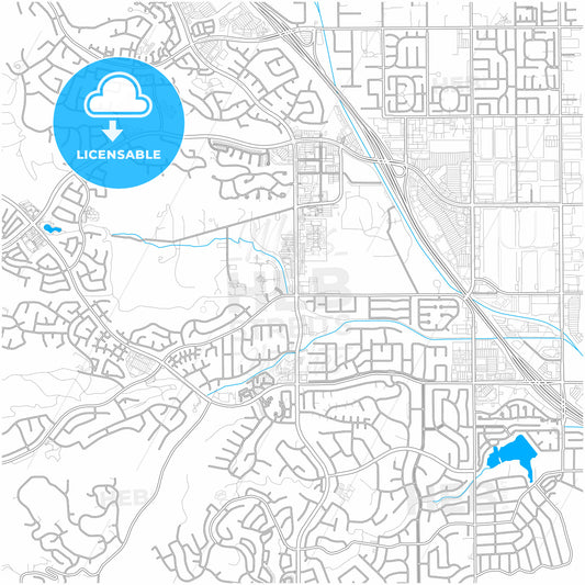 Chino Hills, California, United States, city map with high quality roads.