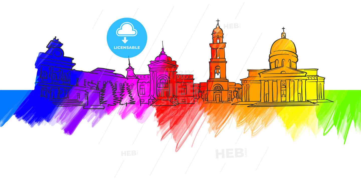 Chisinau Colorful Landmark Banner – instant download