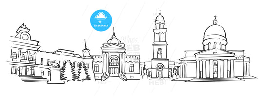 Chisinau, Moldova, Panorama Sketch – instant download