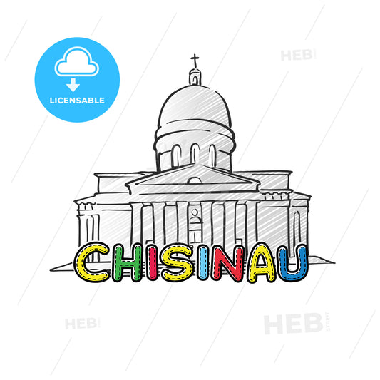 Chisinau beautiful sketched icon – instant download